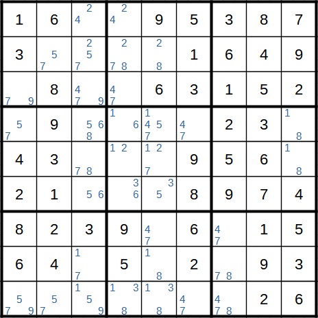 Beispiel 1 für Schwertfisch in Sudoku